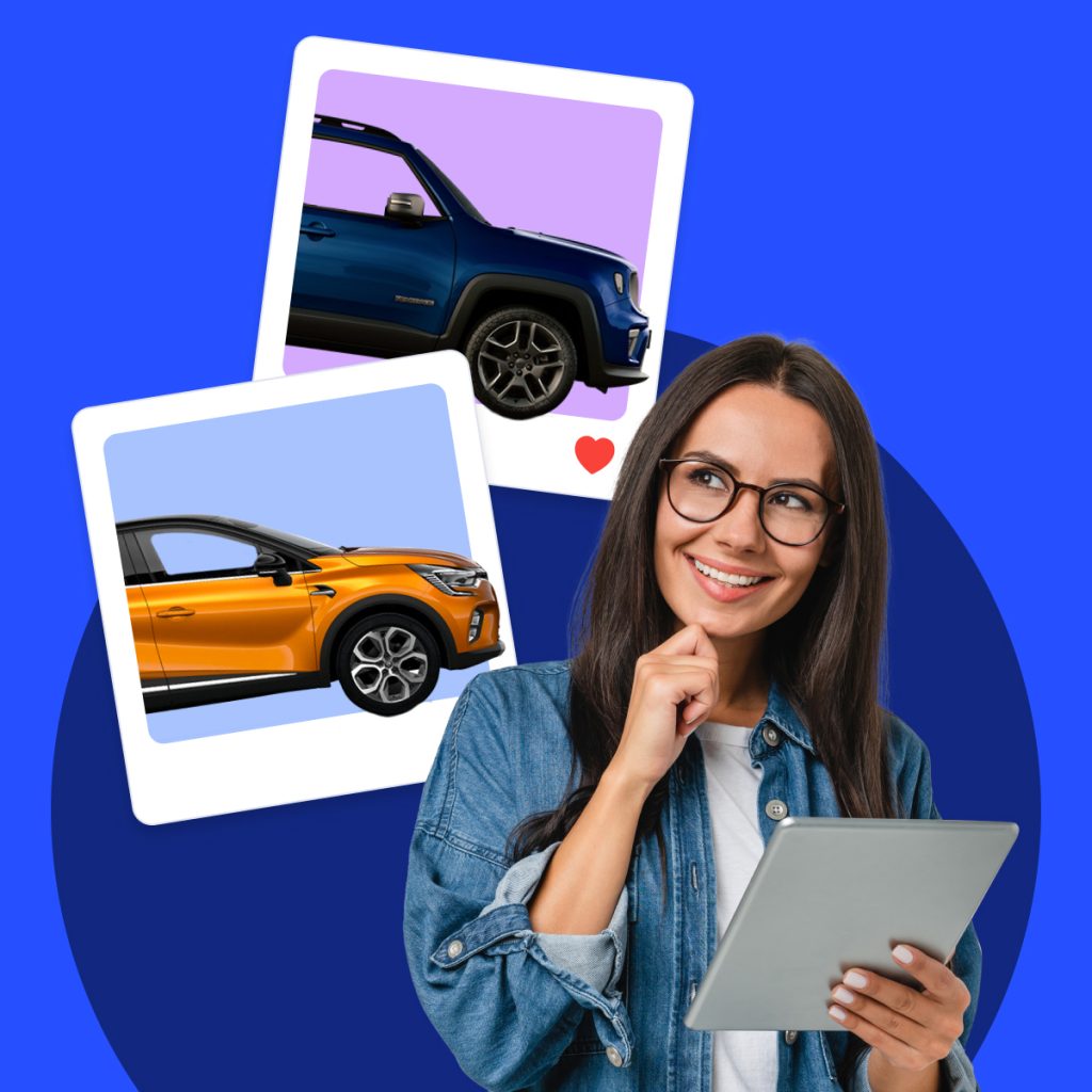 donna che riflette su quale auto usata acquistare