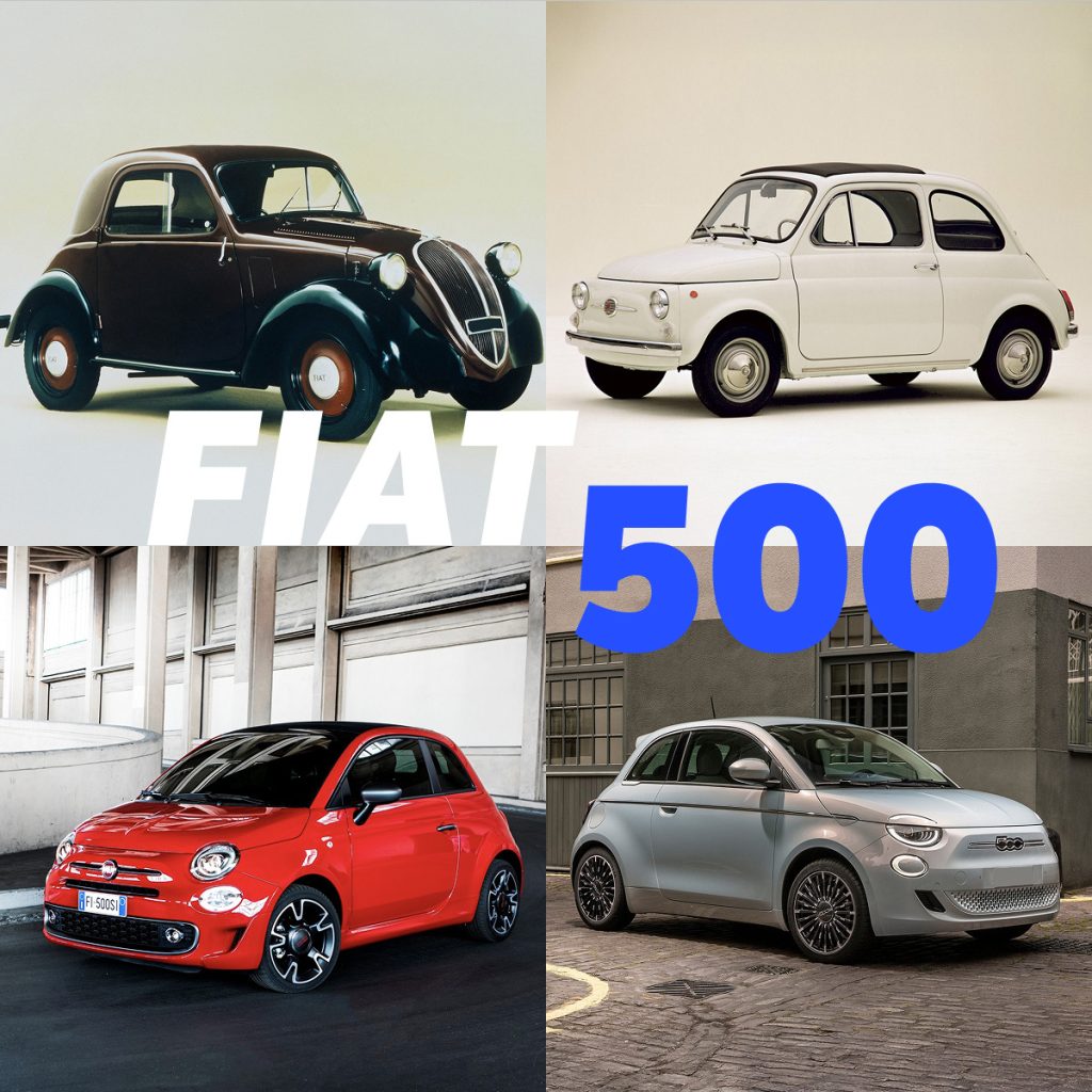 Quattro modelli di Fiat 500